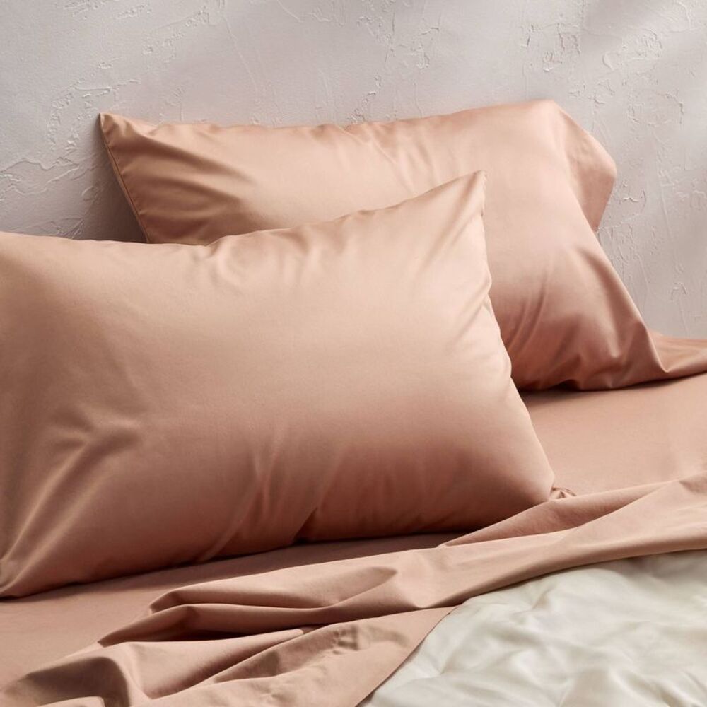 King 600 Thread Count Sateen Pillowcases Light Adobe Clay - Casaluna